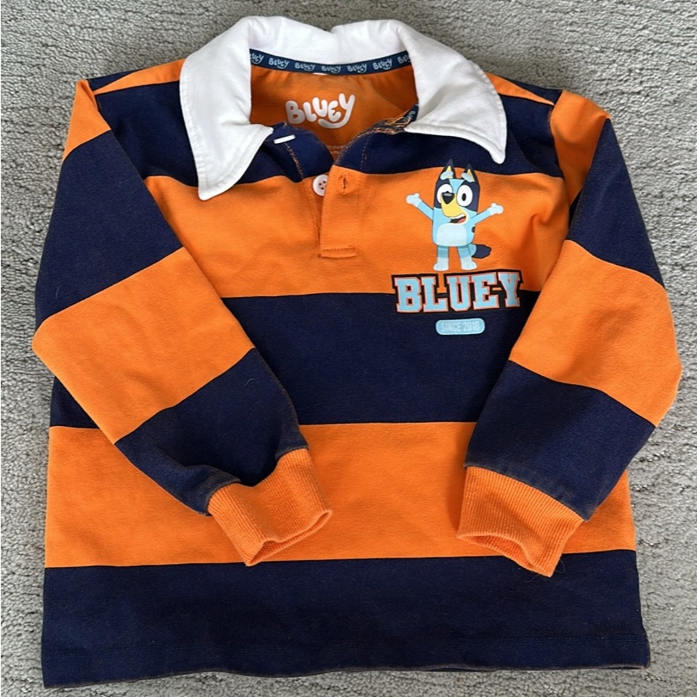 Kids Striped Orange and Navy Bluey Shirt
